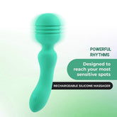 Xciter Teal 16.5 cm USB Rechargeable Massage Wand Electric Massager